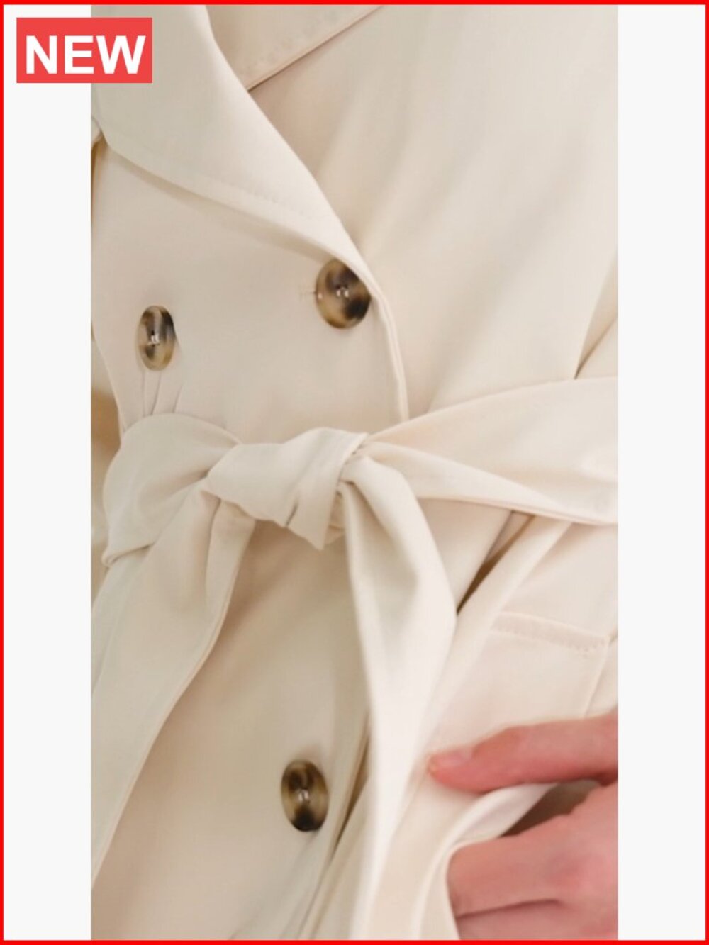 Oversized Double Breasted Trench Coat with Belt - Picture 7 of 7